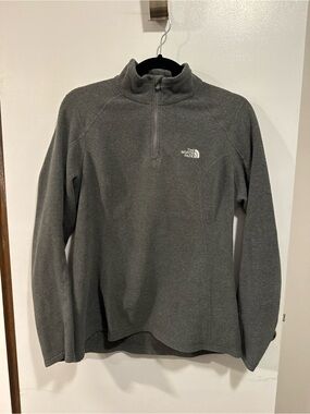 The North Face Women’s 1/4 Zip Up Fleece Pullover Gray Black Size Medium